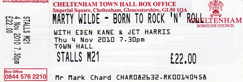 MARTY WILDE Ticket